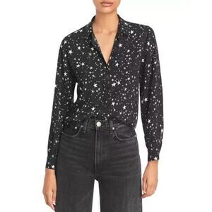 Rails Noemi Black Galaxy Print Button Down Shirt Size XS